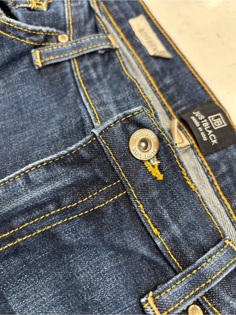 Just Black Distressed Dark Indigo Boyfriend Cut Jeans - Picture 6 of 10
